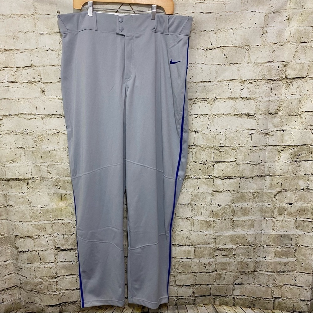 NWT Nike Vapor Select Baseball Pants Softball Gray Blue Striped Moisture… - Picture 1 of 4